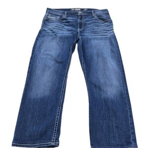 BKE Ryan Jeans Men 40R Fits 40 x 28.5 Blue Dark Wash Straight Leg Stretch Denim